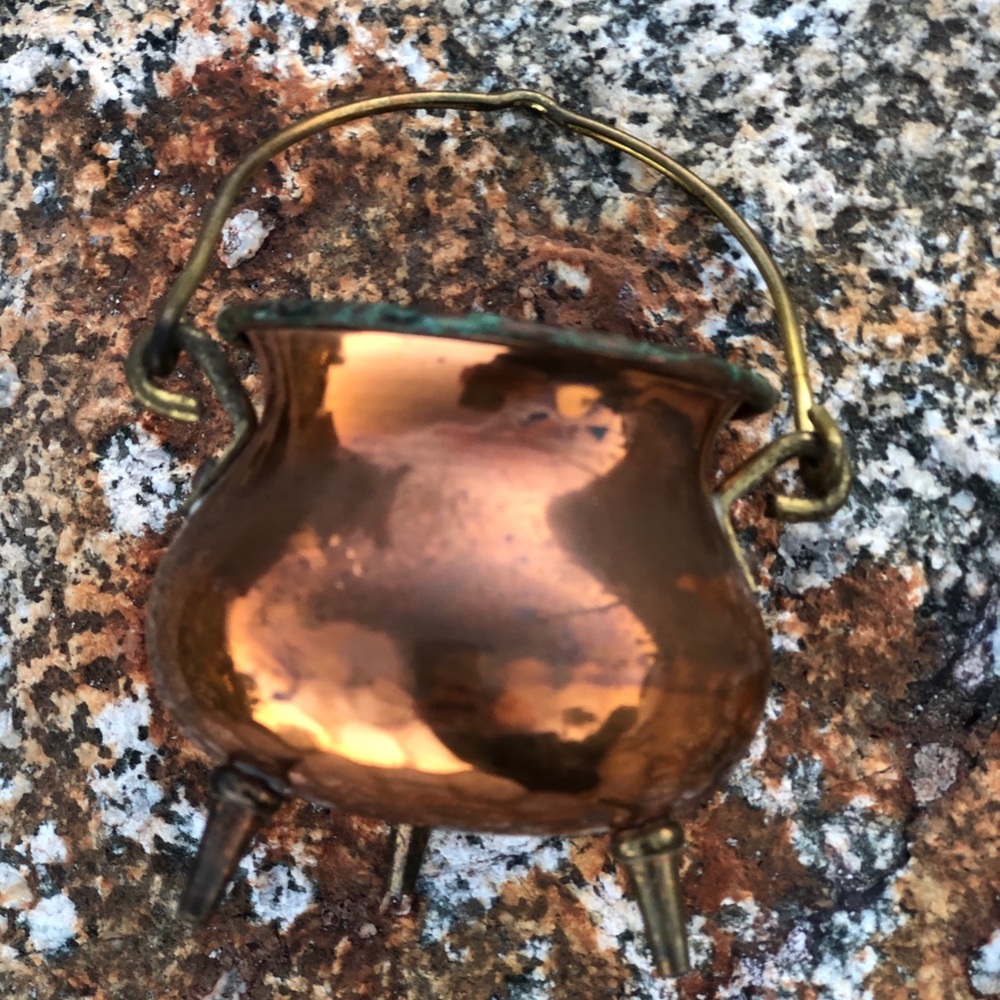 Baby brass cauldron.